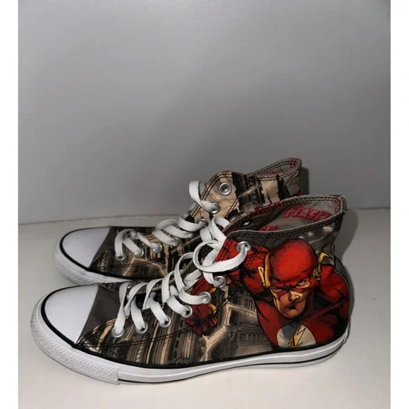 RARE VTG Converse High Top The Flash Gordon DC Comic Unisex Shoe SneakerSZ 7/9